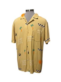 Duvin Retro Resort Graphic Button-Up Shirt – Men’s Large