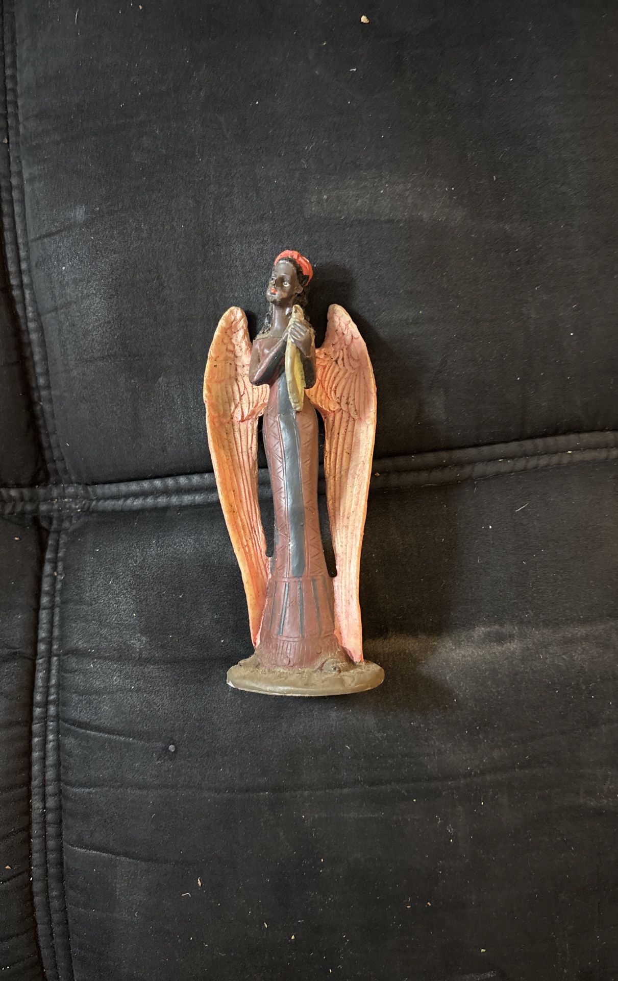 Black Angel With Harp 6 Inches