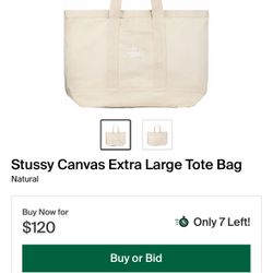 stussy canvas bag cream xl tote bag   