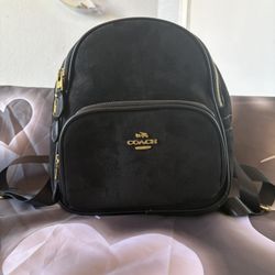 Black Coach Mini Suede Backpack 