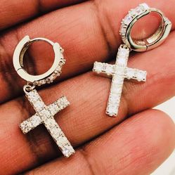 925 Sterling Silver Cross Dangle Earring
