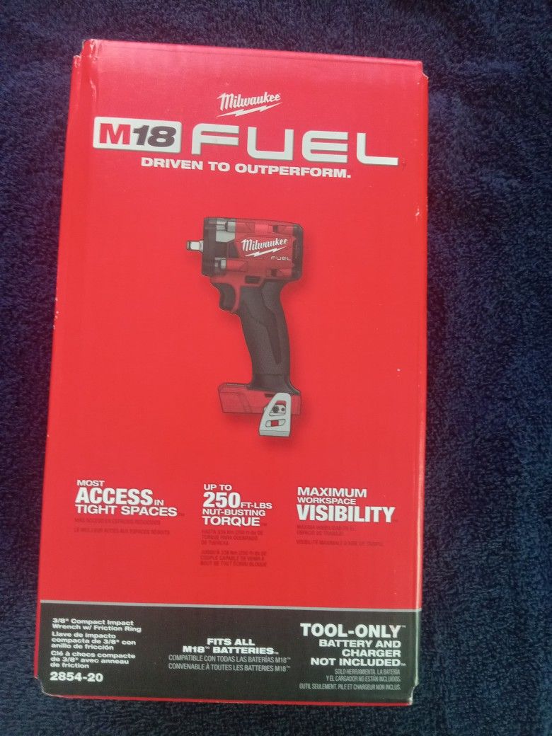 Milwaukee
M18 FUEL GEN-3 18V Lithium-Ion Brushless Cordless 3/8 in. Compact Impact Wrench with Friction Ring (Tool-Only)