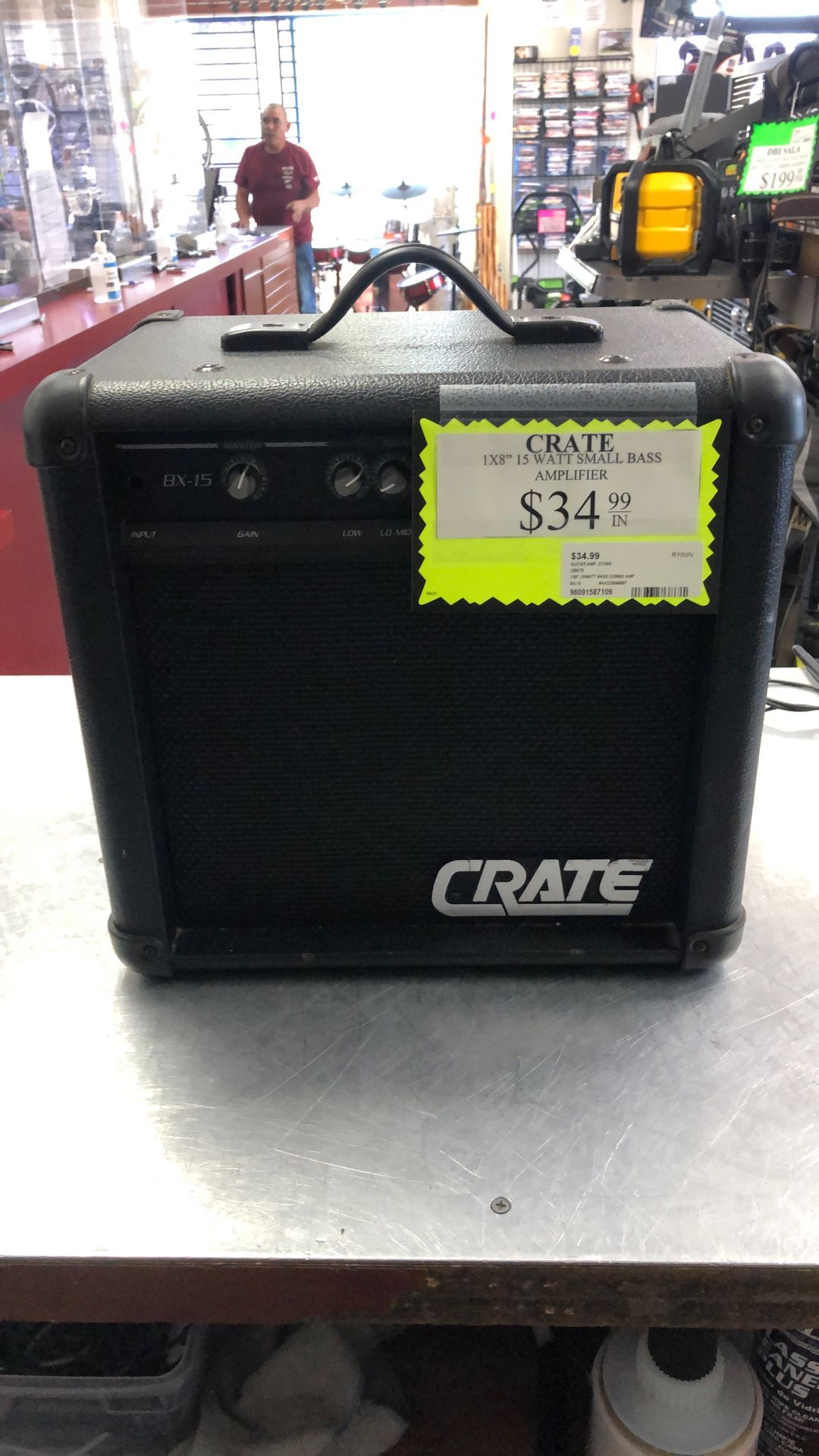 96091 Crate Bx-15 1x8” 15watt Bass Combo Amp 587109