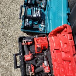 Milwaukee M18 & Makita 18v Drills