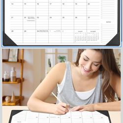 Desk Calendar 2025-2026 with Desk Mat – 22" x 17" Large Desk Pad Calendar Runs From Sep 2025 to Dec 2026, Office Supplies Desktop Monthly Calendar for