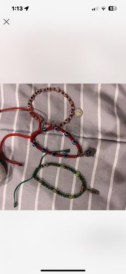 Three evil eye bracelets