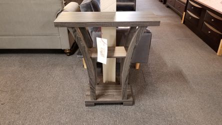 Brand new grey wood console table