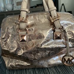 Ladies Rose gold Michael Kors Double Handle Bag