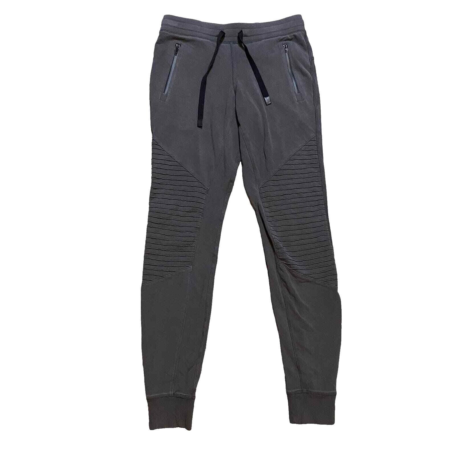 Alo Yoga Urban Moto Jogger Sweatpants Black Tapered Zip Pockets ribbed Athleisure size s