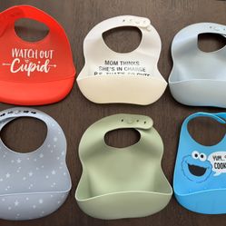 6 Silicone Baby Bibs