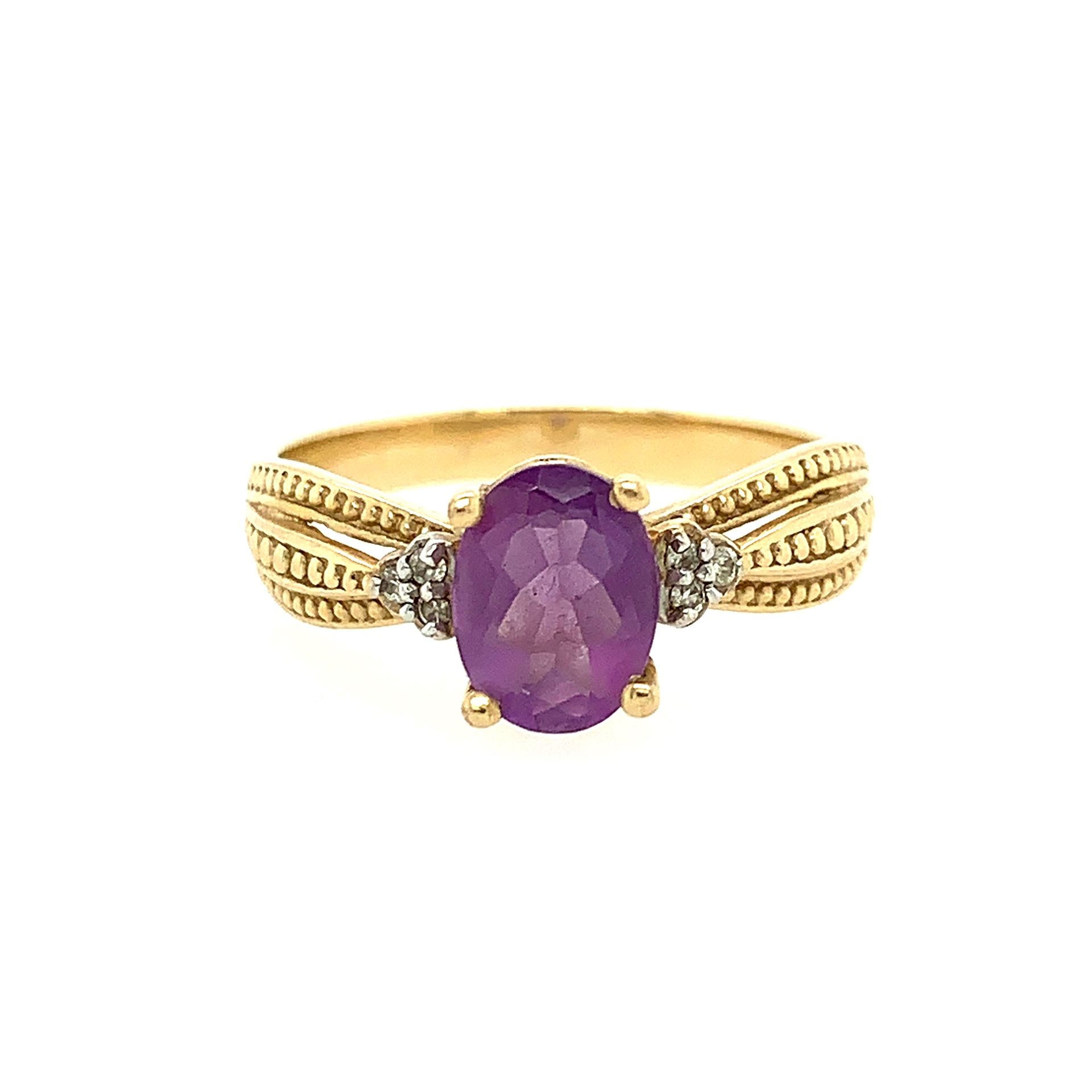 10k amethyst ring