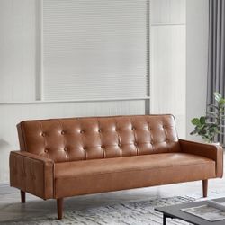 Couch Faux  Leather Convertible 