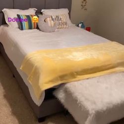 Queen Platform Mattress Box spring Include Two Night Stand With Dresser