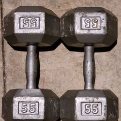 Hexagon Dumbbells-55lbs 
