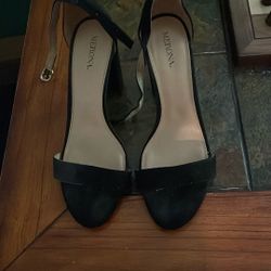 Like New Used Once Verona Woman Black Heels Sandals