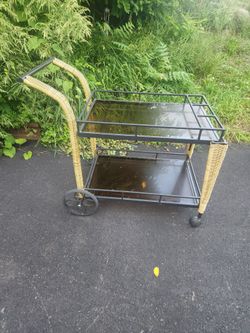 Unique MCM Bar Cart