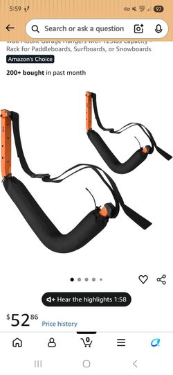Wall mount kayak/paddle board rack