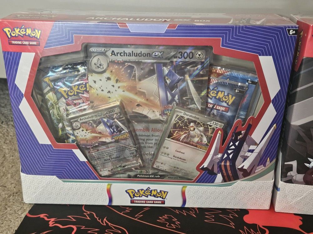 Pokémon Kyurem/Melmetal + Archaludon/Reshiram collection boxes – Lot of 4 Boxes