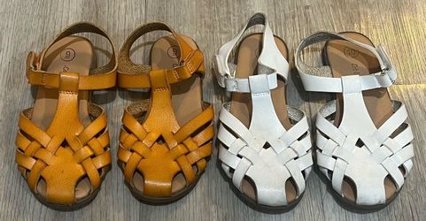 Lot of 2 Cat & Jack Ella Fisherman Sandals Size 9 & 10 Back to school