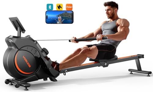 YOSUDA Magnetic/Water Rowing Machine 350 LB Weight Capacity - Foldable Rower For Home Use With Bluetooth