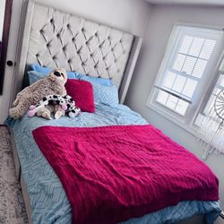 Queen Bed frame And Mattress 