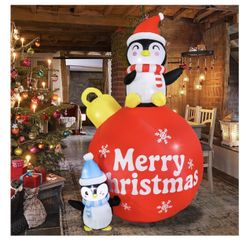 6.5 FT Penguins with Christmas Bell