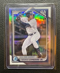 2024 George Lombard Jr Bowman Chrome Draft Refractor Rookie Card BDC-118. New York Yankees