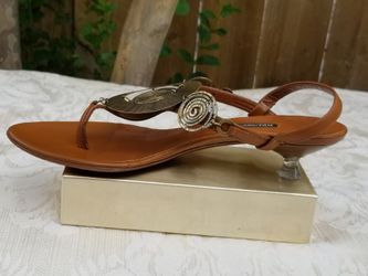 Bruno Magli Modernist Art kitten heel sandals. Size 36.5 / US 6