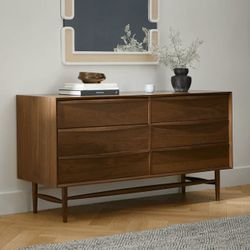 Article - Lenia walnut 6 Drawer Double Dresser