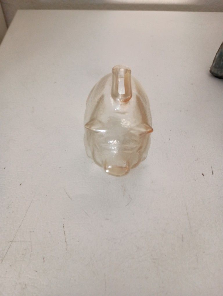 Vintage Decorative Pressed Glass Piggy Bank 