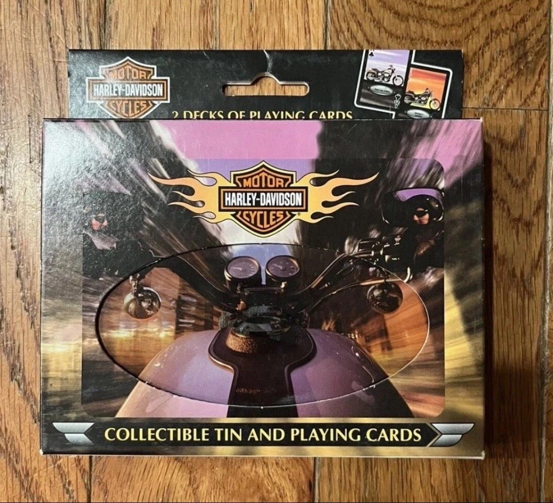 Harley Davidson Playing Deck Cards Motorcycle Collectible Tin Vintage Y2K New