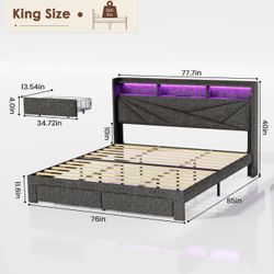 KING SIZE BED FRAME WITH MATTRESS