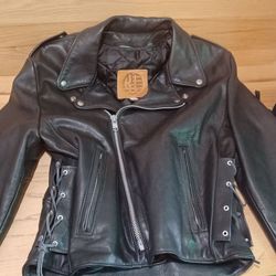 Kerr Leather Motorcycle Jacket 40 And Harley Davidson 