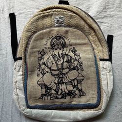 NEW/Ganesh Hemp and Cotton mixed Rucksack Backpack for men and women- The All Natural Handmade Bag