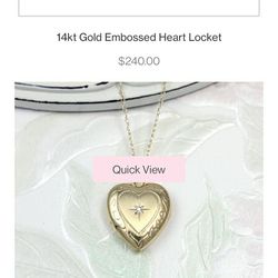 14kt Diamond Accent Heart Shaped Locket