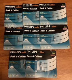 PHILIPS 20W for 12 Volt Capsule Light Bulb for Desk & Cabinet Lot Of 8