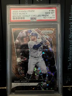 2020 Panini Prizm Max Muncy Bronze Donut Circles /25 #189 PSA 10 Dodgers 18/25