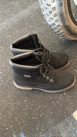 Lugz Black Lace-Up Work Boots