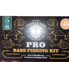 Mystery Tackle Box Pro Bass Fishing Kit Set, 7-8 Items Mystery Tackle Box