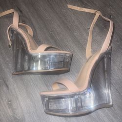 Clear Wedge Heels