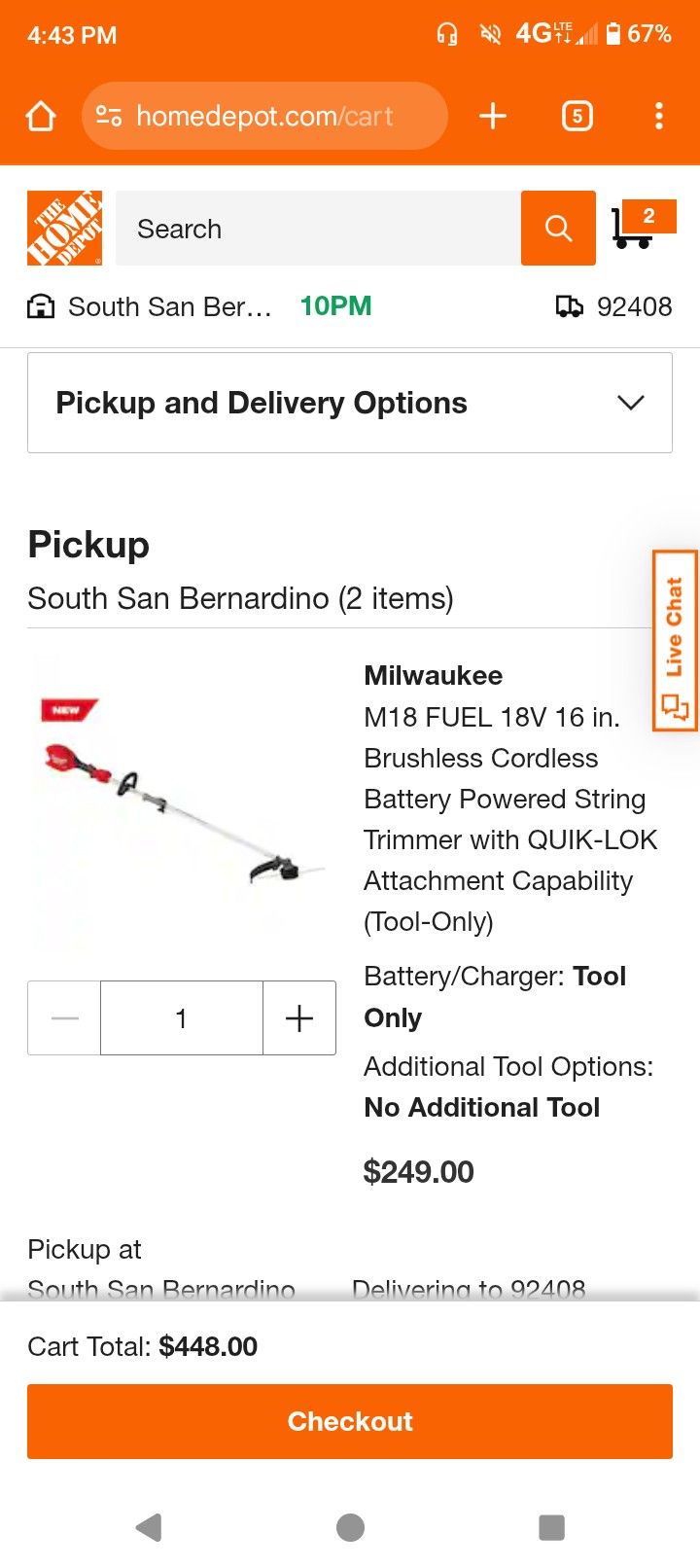 ** Milwaukee M18 18v Lithium Fuel Brushless Cordless Weed Wacker **