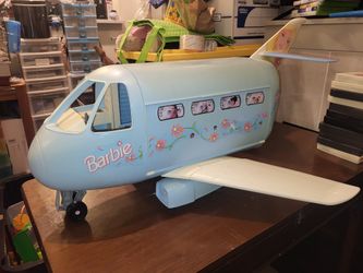 Vintage Mattel Barbie Doll Blue Jumbo Jet Airplane Plane 1999
