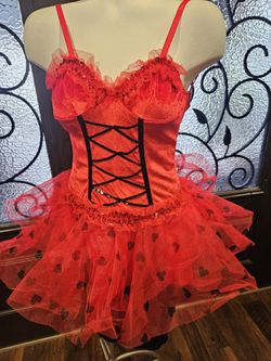 Women's Leg Avenue Sexy Red Velvet love bug costume. DRESS ONLY. Size Xsmall