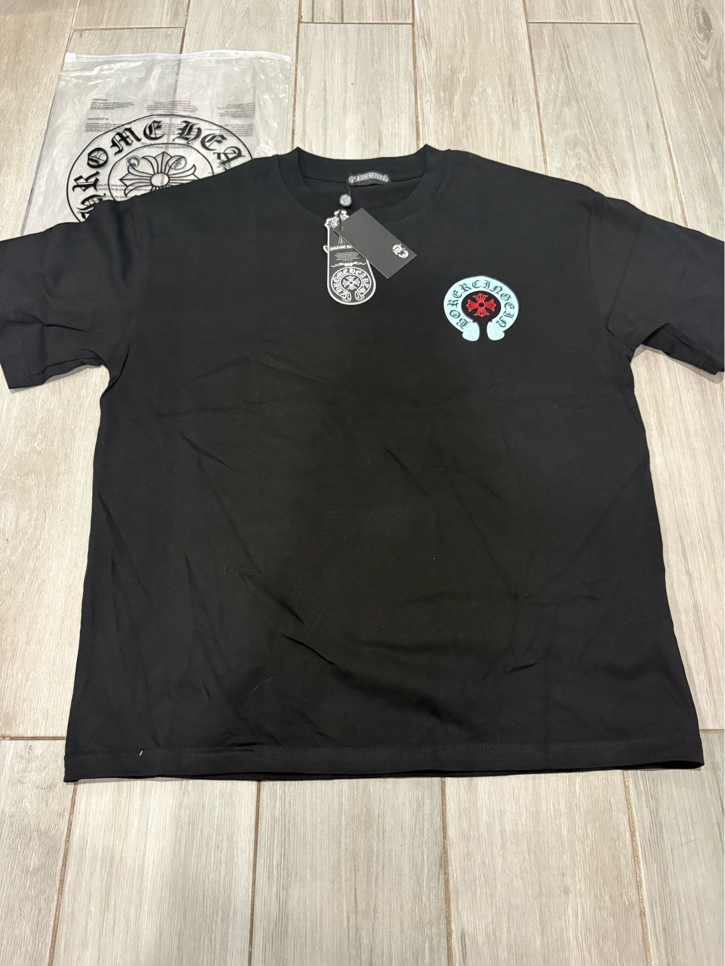 Black Chrome Heart Shirt Size S