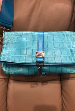 Alligator blue turquoise bag