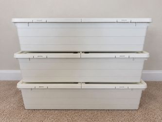 Under-Bed Storage Bins with Lids – Set of 3