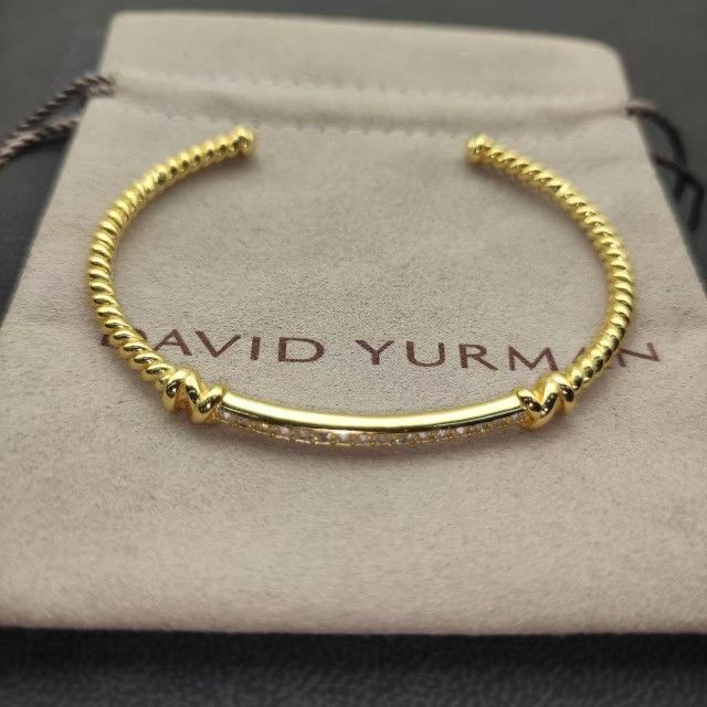 David Yurman Gold 3mm Gold Wire Edge Bracelet