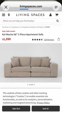 Kai Mocha 96" 2 Piece Apartment Sofa