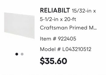 5×20 ft primed baseboards  $20  each