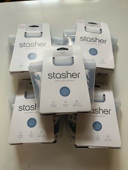 Stasher Premium Reusable Silicone Food Storage Bowl, Clear, 1-Cup ×5pc